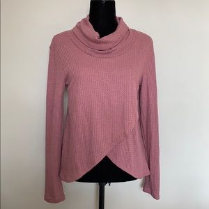 Paper Crane Waffle Knit Cross Front Top